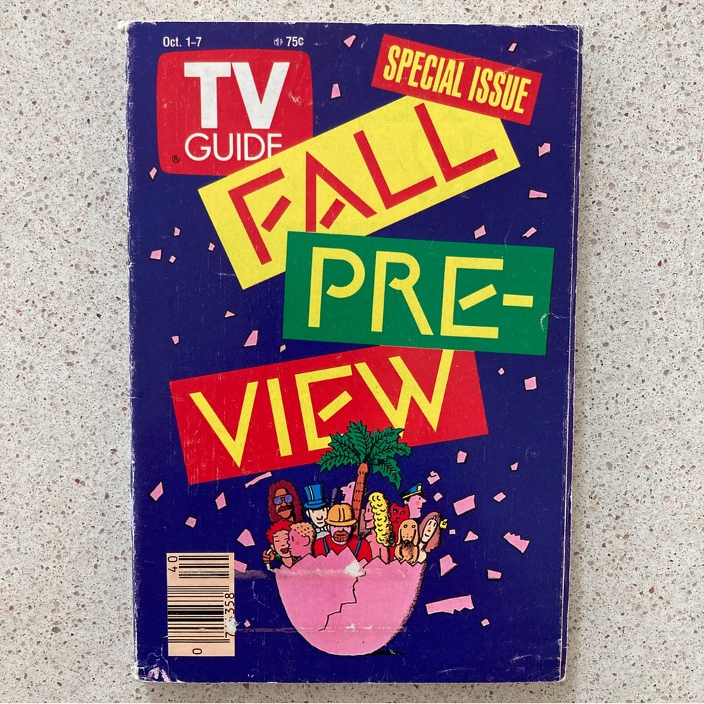 Blythe Danner Jerry Stiller + Signed TV Guide Fall Preview 1988 Label Residue NY